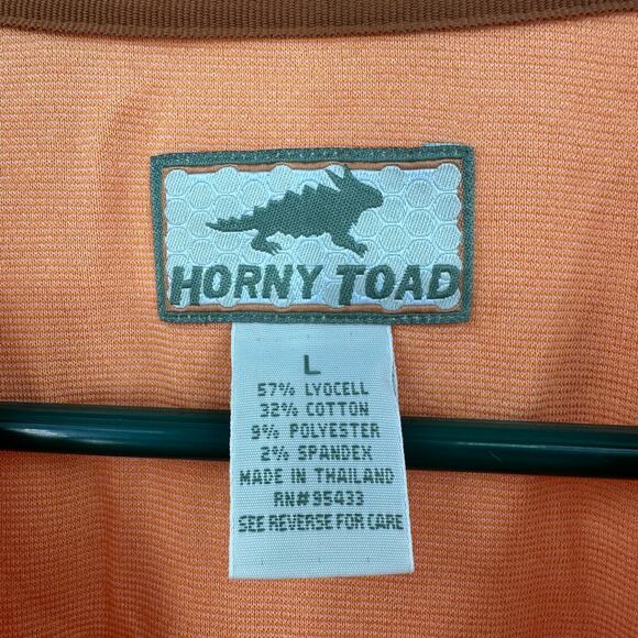 Toad & Co Horny Toad Size Large Long Sleeve Crew Neck Shirt Top Tee Orange‎ - Picture 4 of 4